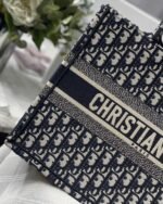 Dior Medium Book Tote Bag Replica in Blue Dior Oblique Embroidery - Image 10