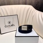 CHANEL Pre-Owned 1990s CC Turn-lock denim belt - Image 3