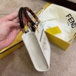 Top Quality Replica Fendi Mini Sunshine Shopper Bag In White Leather - Image 2