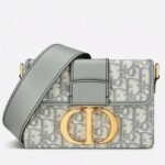 Dior 30 Montaigne Box Bag Fake in Gray Dior Oblique Jacquard