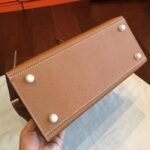Brown Epsom Faux Luxury Hermes Kelly Sellier 28cm Elegant Purse - Image 4
