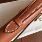 Gold Swift Knockoff Hermes Kelly Cut Clutch Sophisticated Clutch - Image 5
