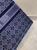 Dior Large Book Tote Bag Knockoff in Blue Cannage Embroidered Velvet - Image 5