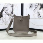 Etoupe Clemence Leather Knockoff Hermes Evelyne II TPM Messenger Bag - Image 6