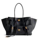 Knockoff Balenciaga Bel Air Carry All Medium Bag Black Calfskin