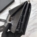 CASSANDRA MONOGRAM CLASP BAG IN CROCODILE EMBOSSED SHINY LEATHER - Image 4