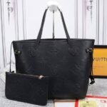 Louis Vuitton Monogram Empreinte Neverfull MM Tote In Black