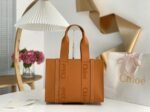 Top Quality Faux Chloe Woody Medium Tote Bag In Brown Calfskin - Image 4
