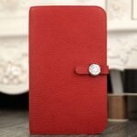 Red AAA replica Hermes Dogon combine wallet