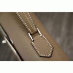 Grey Calf Leather Fake Hermes Kelly Depeche 38cm Briefcase Elegant Bag - Image 3