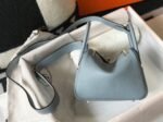 Replica Hermes Lindy Mini handbag in blue lin color - Image 8