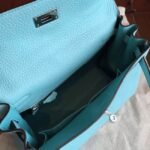 Blue Atoll Clemence Replica Hermes Kelly 25cm Retourne Handbag - Image 3