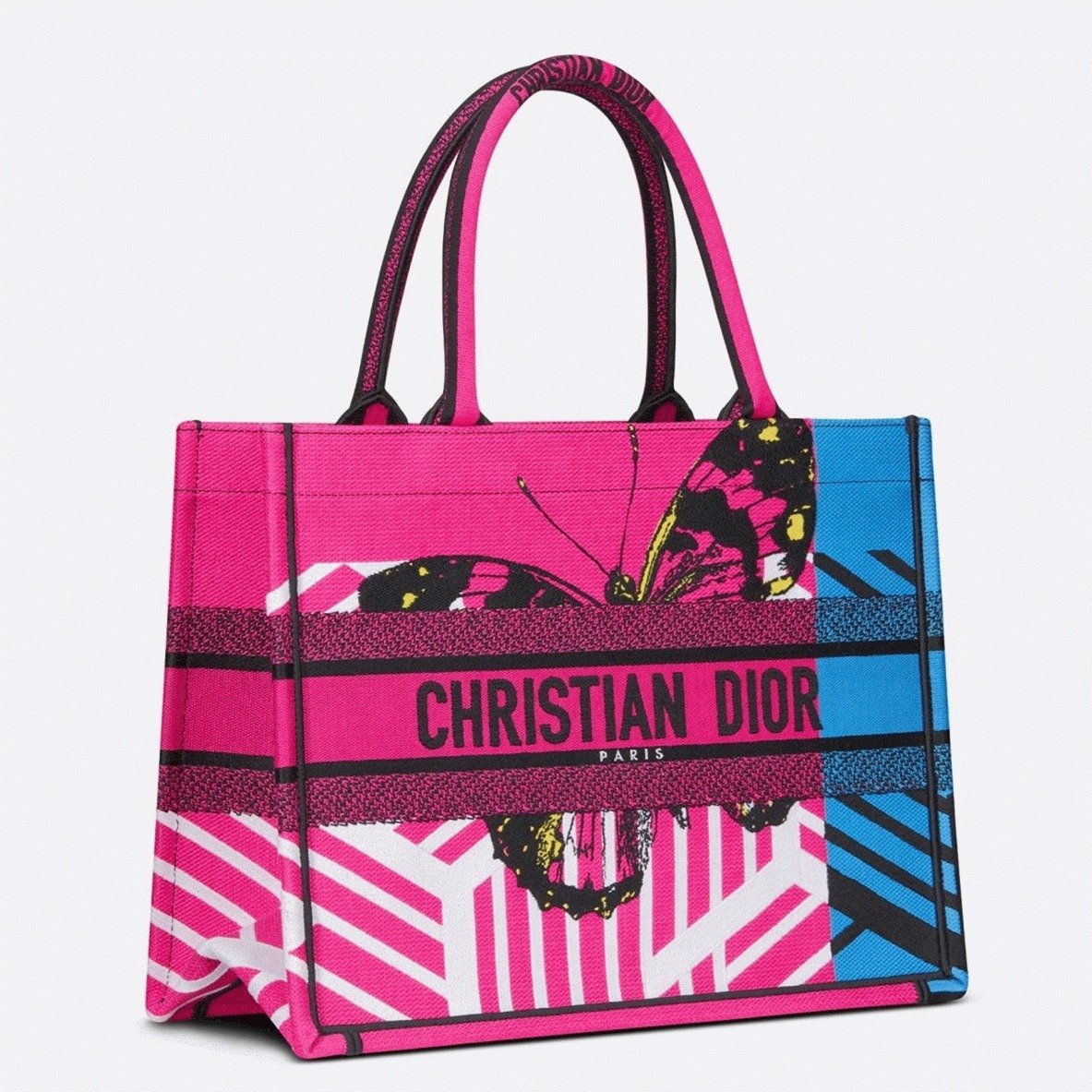 D76E052C-FF8D-F09B-92FE-338BA4C5EC7A.jpg Dior Medium Book Tote Bag Fake in Pink D-Jungle Pop Embroidery - Image 1
