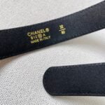 Chanel Gold Chain & Black Quilted Leather CC Belt - Image 7