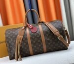 Louis Vuitton Monogram Dust Canvas Keepall Bandouliere 50 In Brown