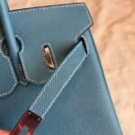 Blue Jean Hermes Birkin 30cm Imitation Handbag - Image 6