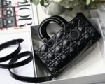 Dior Lady D-Joy Medium Bag Replica in Black Calfskin with Diamond Motif - Image 2