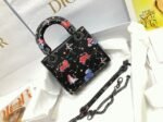 Dior Lady Dior Mini Bag Replica in Black Calfskin with Pixel Zodiac Print - Image 6