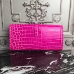Rose Red Crocodile Leather Replica Hermes Jige Elan 29 Elegant Clutch - Image 7
