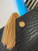 Replica Saint Laurent Kate Medium Tassel Bag Black Crocodile-embossed Leather - Image 10