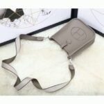 Etoupe Clemence Leather Knockoff Hermes Evelyne II TPM Messenger Bag - Image 3