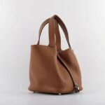 Brown faux luxury Hermes Picotin Lock handbag - Image 4