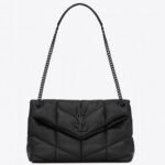 Replica Saint Laurent Puffer Small Chain All Black Bag Quilted Lambskin