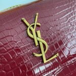 Fake Saint Laurent Sunset Medium Chain Bag Bordeaux Crocodile-embossed Leather - Image 8