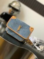 NIKI BABY CHAIN BAG IN CROCODILE-EMBOSSED LEATHER