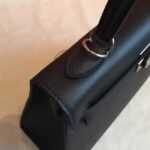 Black Epsom Fake Hermes Kelly 25cm Sellier Structured Purse - Image 2