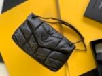 PUFFER MEDIUM CHAIN BAG IN DENIM AND SMOOTH LEATHER