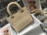 Dior Lady D-Lite Medium Bag Knockoff in Beige Cannage Embroidered Canvas - Image 8