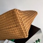 Top Quality Fake Bottega Veneta Cabat Medium Bag In Caramel Intrecciato Lambskin - Image 2
