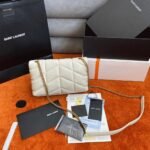 Replica Saint Laurent Puffer Toy Bag White Quilted Lambskin - Image 5
