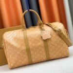 Louis Vuitton Monogram Heritage Canvas Keepall Bandouliere 45 In Yellow