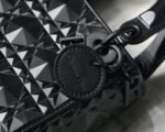 Dior Lady Dior Mini Bag in Black Calfskin with Diamond Motif - Image 5
