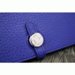 Electric blue designer replica Hermes Dogon combine wallet - Image 2