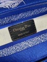 Dior Lady D-Lite Medium Bag Fake in Fluorescent Blue Toile de Jouy Reverse Embroidery - Image 6