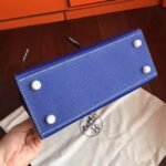 Electric Blue Epsom Fake Hermes Kelly 25cm Bold Purse - Image 7