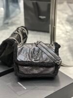 NIKI BABY CHAIN BAG IN CROCODILE-EMBOSSED LEATHER - Image 3