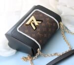 Louis Vuitton Twist MM Canvas Trompe loeil Braid Bag In Black - Image 5