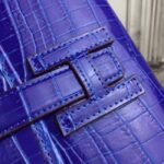 Blue electric crocodile leather replica Hermes Jige Elan clutch bag - Image 4