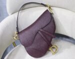 Dior Saddle Bag Knockoff in Amaranth Grained Calfskin - Image 9