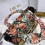 Dior Lady D-Lite Medium Bag Faux in Yellow Dior Paisley Embroidery - Image 2