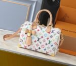 LV X TM Multicolored Speedy Bandouliere 25 In White