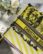 Dior Large Book Tote Bag Faux in Yellow D-Jungle Pop Embroidery - Image 4