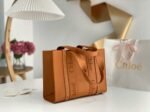 Top Quality Faux Chloe Woody Medium Tote Bag In Brown Calfskin - Image 5