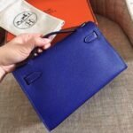 Electric Blue Epsom Replica Hermes Kelly Pochette Bright Purse - Image 3