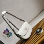Prada Arque Shoulder Bag with Flap Knockoff in White - Image 9