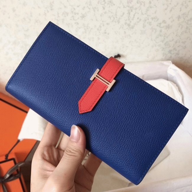 DCD972E7-5420-C70E-FA3E-3981825C0AC5.jpg Electric Blue Piment Epsom Imitation Hermes Bearn Wallet - Image 1